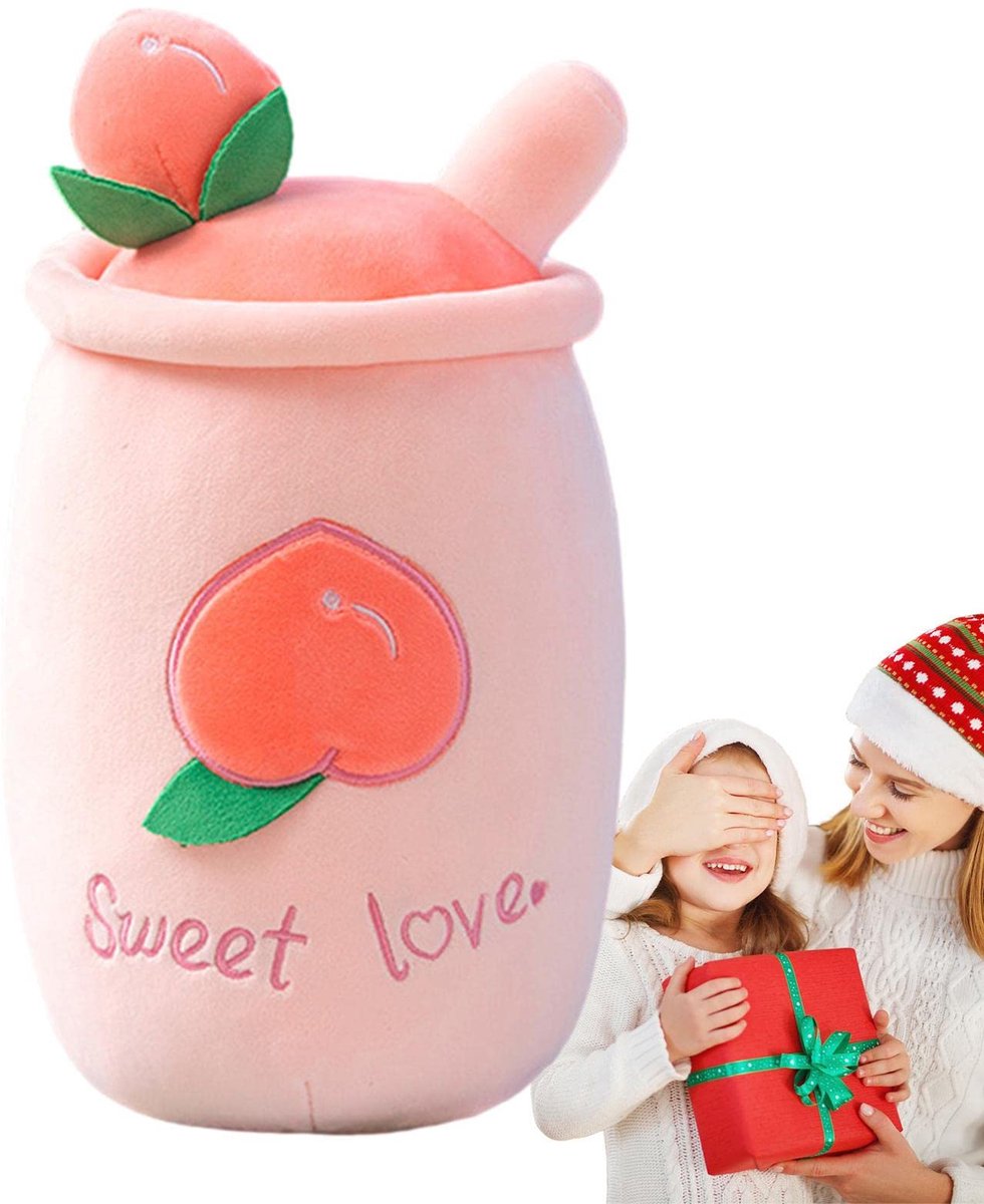 Happy Trendz® | Sweet Love Bubble Tea Knuffel | Aardbei Roze | XXL 50 cm | Super Kawaii & Zacht Pluche